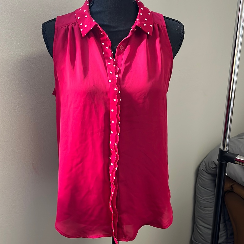 Dark Pink Polka Dot Tank